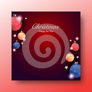 Christmas Banner Red Background Design Template