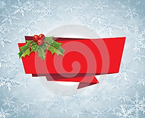 Christmas Banner Ribbon Label Vector