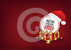 christmas banner vector design christmas elements on red background
