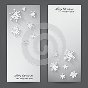 Christmas banners with paper snowflakes.