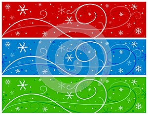 Christmas Banners With Snowflakes