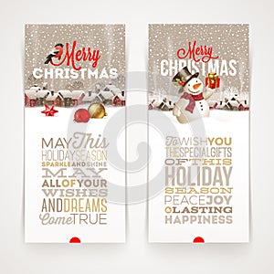 Christmas banners with type design