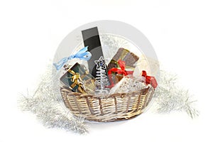 Christmas basket with gifts