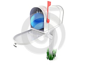 Christmas bauble inside mailbox