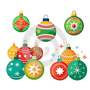 Christmas Bauble Set Vector Illustration
