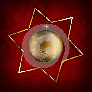 Christmas bauble and shape of star