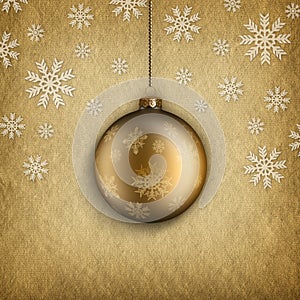 Christmas bauble and snowflakes