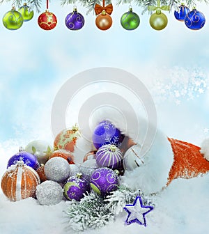 Christmas baubles decoration background