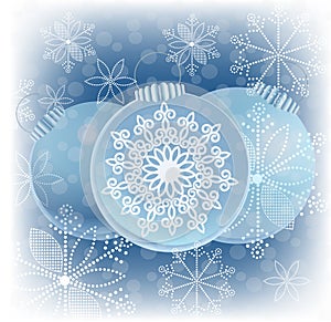Christmas Baubles graphic snowflakes
