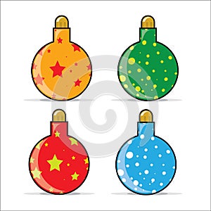 Christmas baubles illustration