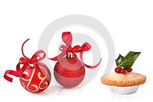 Christmas Baubles and Mince Pie