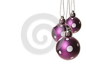 Christmas baubles purple