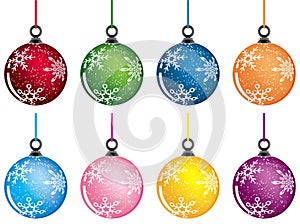 Christmas baubles, vector photo