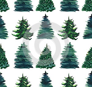 Christmas beautiful abstract graphic artistic wonderful bright holiday winter green spruce trees pattern watercolor hand illustrat
