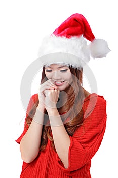 Christmas Beauty Girl make a wish