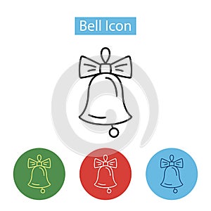 Christmas bell decoration icon.