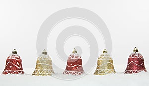 Christmas Bell Decorations in Snow