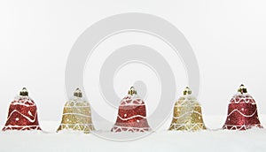 Christmas Bell Decorations and Snow