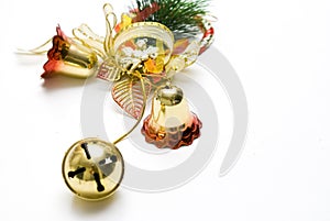 Christmas bell decorations with white backgrounds