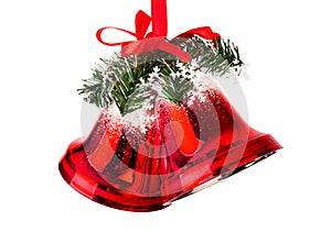 Christmas bells with a red bow photo