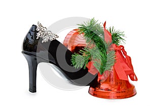 Christmas bells and stilettos - clipping path