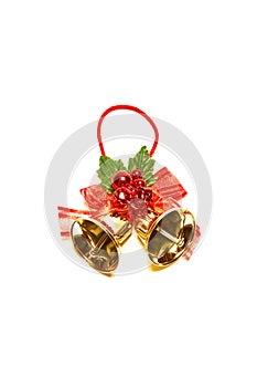 Christmas bells on white background, Christmas toys, christmas, new year.