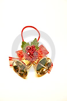 Christmas bells on white background, Christmas toys, christmas, new year.