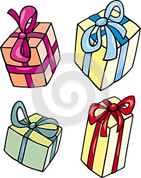 Christmas or birthday gift clip art set