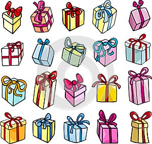 Christmas or birthday gift clip art set