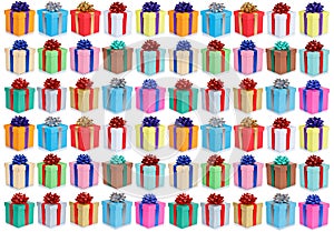 Christmas birthday gifts presents gift present collection wedding background isolated on white