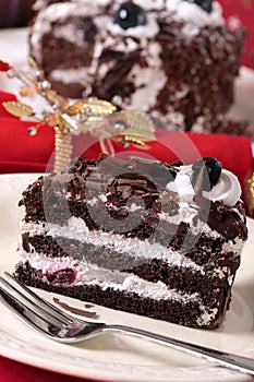 Christmas black forest gateau chocolate cake