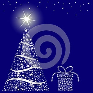 Christmas blue background