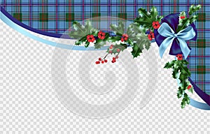 Christmas blue tartan decor