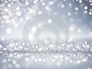 Silver Glitter Winter Christmas Background