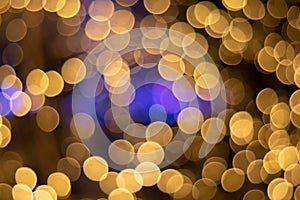 Christmas Bokeh gold light circle background. beautiful light.
