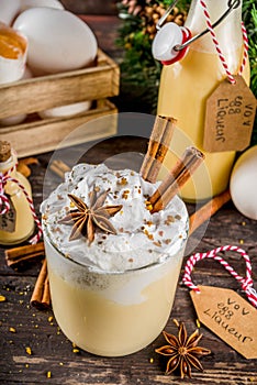 Christmas Bombardino cocktail with egg liqueur photo