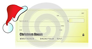 Christmas bonus check illustration