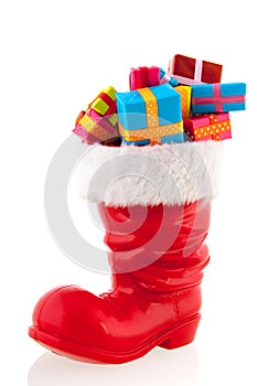 Christmas boot with presents