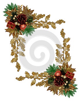Christmas border elegant pinecone