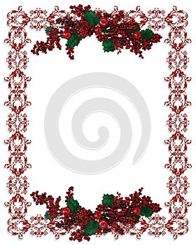 Christmas Border holly berries