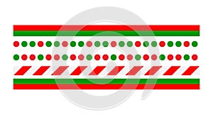 Christmas border line set vector isolated on white background