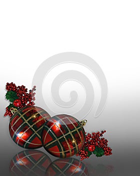 Christmas Border ornaments plaid