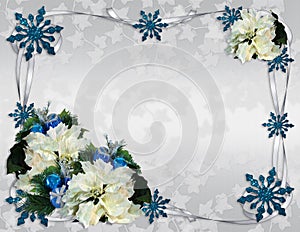 Christmas border poinsettias elegant photo