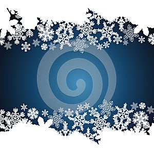 Christmas border, snowflake design background