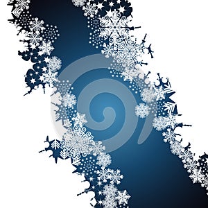 Christmas border, snowflake design background