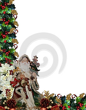 Christmas Border Victorian Santa