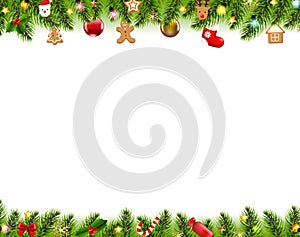 Christmas Borders Isolated White Background