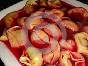 Christmas borscht with dumplings