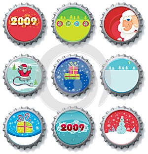 Christmas bottle caps