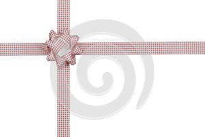 Christmas Bow and ribbon on white background